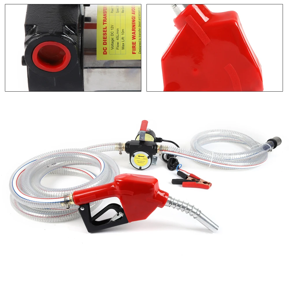 12V DC Electric Fuel Transfer Pump Diesel Kerosene Oil Commercial Auto Portable 22ah portable car jump starter power bank with digital display 12v starting device petrol diesel car booster emergency lighting