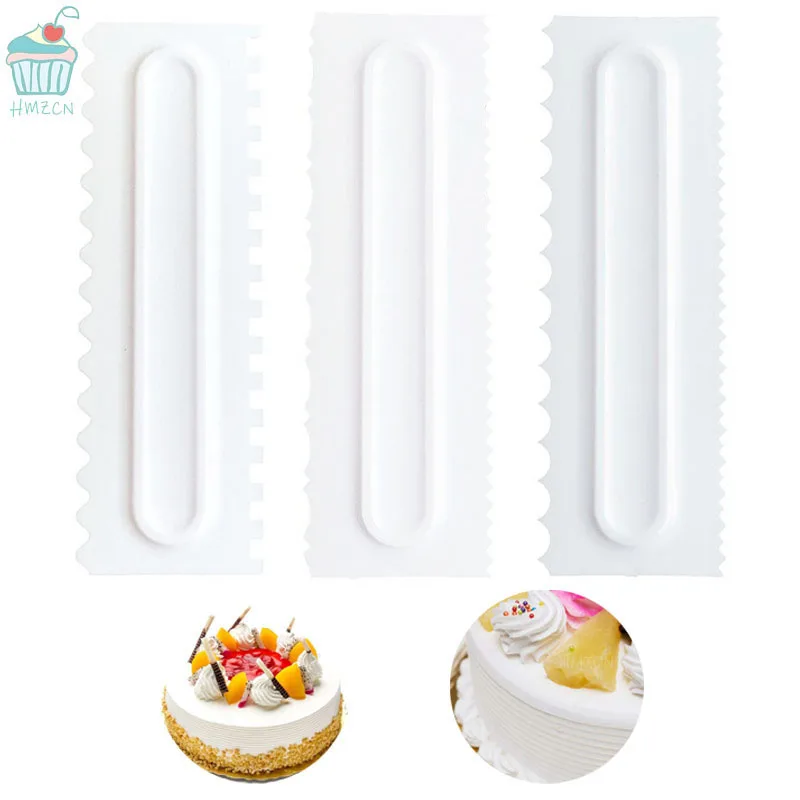 

1PC Cake Scraper Tool Decorating Cake Icing Smoother Buttercream Frosting Scraper Stripe Cake Comb Spatulas Baking Pastry Tools