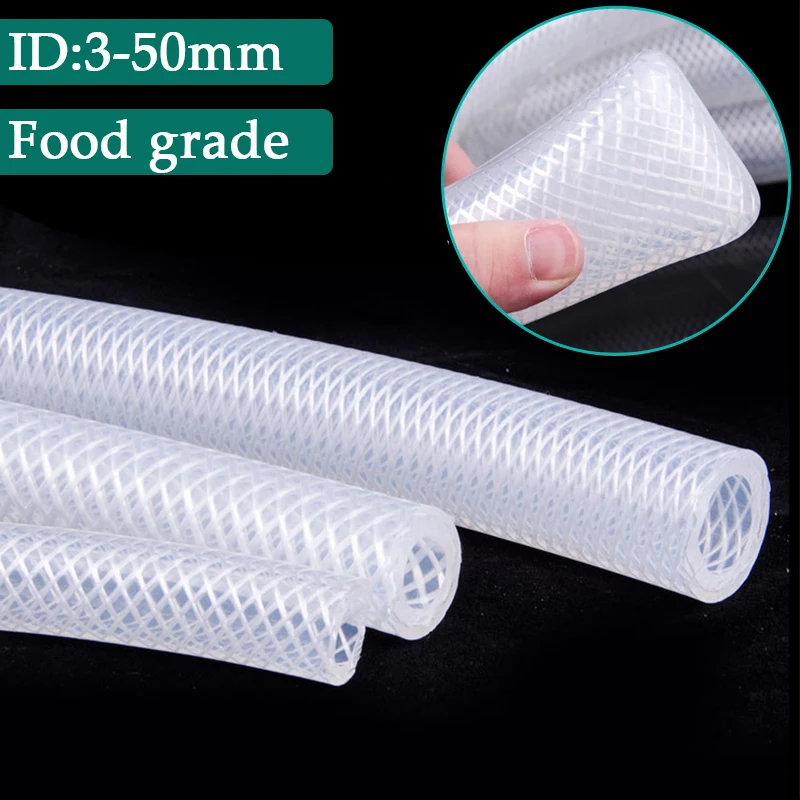 Mangueira do Silicone do Produto Comestível Resistente ao Calor o Tubo à Prova de Explosões Dupla Camada Borracha Trançada Identificação 350 mm Lote de 1m de Alta Pressã