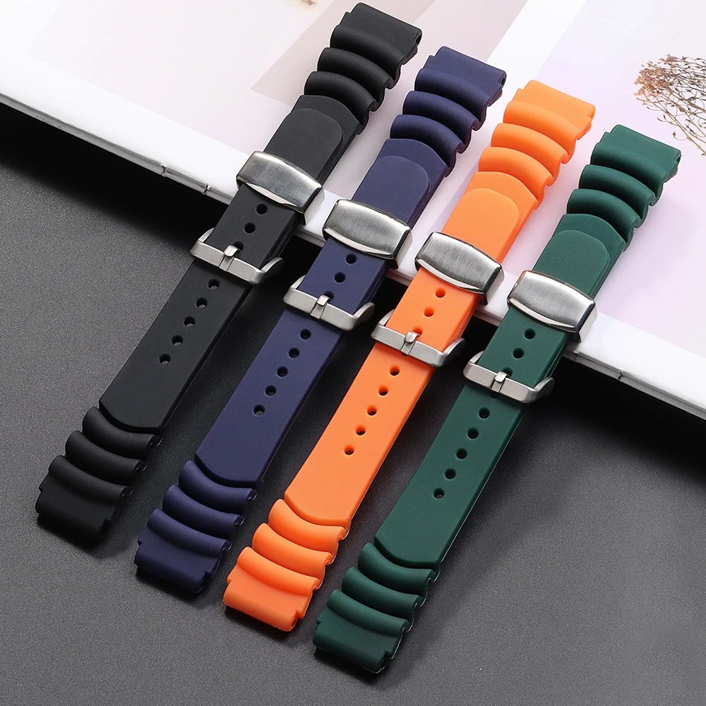 Silicone Sport Waterproof Watch Band - Unisex Replacement Strap 20mm/22mm