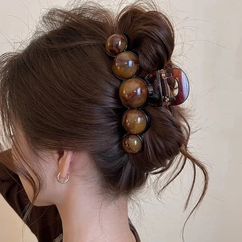 Retro Gradient Beaded Hair Claw 1