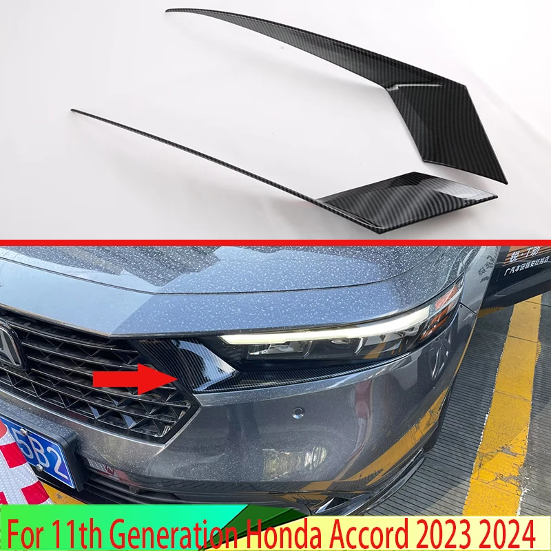 

For 11th Generation Honda Accord 2023 2024 Car Accessories ABS Chrome Headlamp lamp eyebrow trim molding