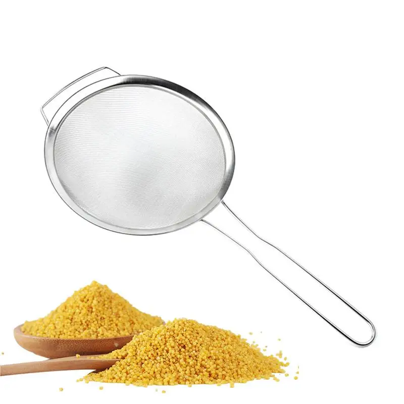 

Fine Mesh Strainer Professional Fine Stainless Steel Strainers Multi-Functional Tool Oil Filter Spoon Dishwasher Safe