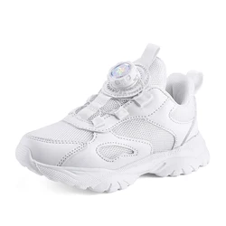 Children's Comfortable Platform Casual Sneakers - Black & White Kids' School & Sports Shoes - 30 (WHITE)