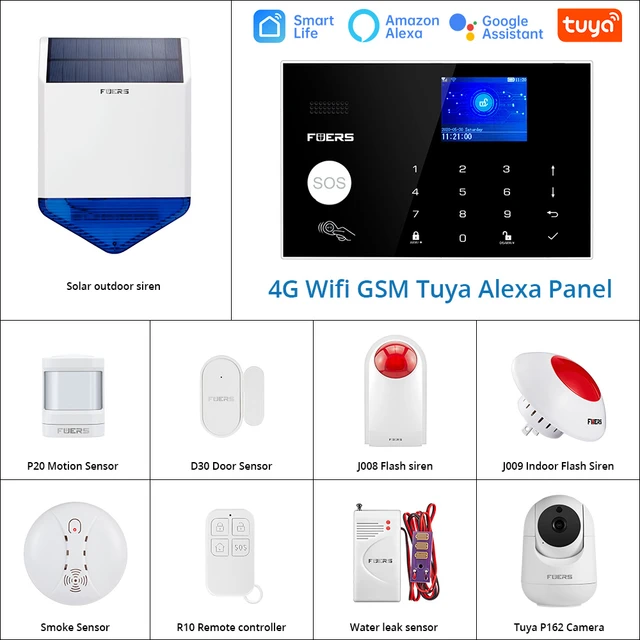 Fuers-alarma inteligente G34 para el hogar, Kit de sistema de alarma de  seguridad con WIFI, 4G, GSM, Control por aplicación Alexa, Tuya, Sensor de  movimiento, alarma antirrobo - AliExpress