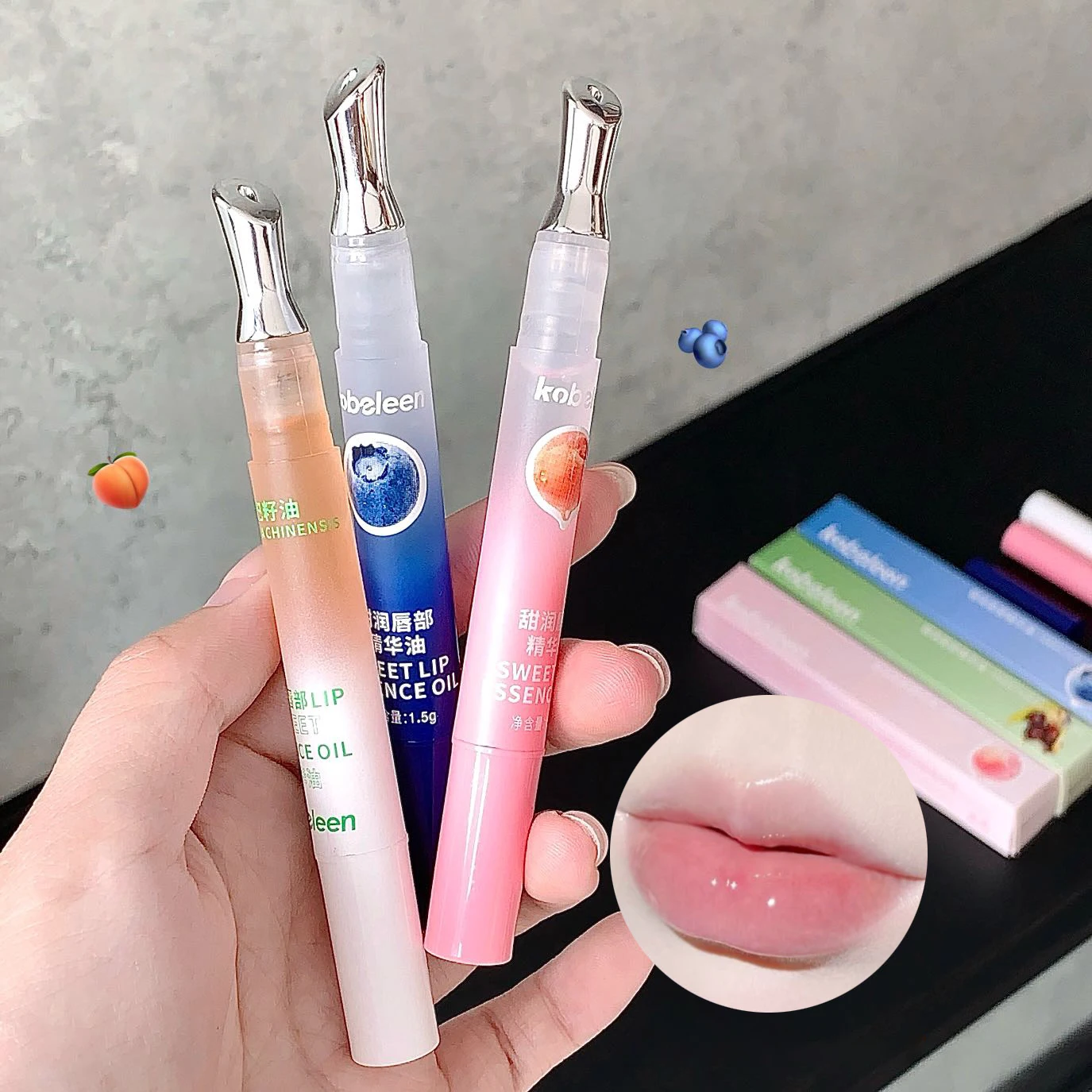 Peach Lip Oil Hydrating Mirror Lip Gloss Moisturizing Non-sticky Tint Lips Plumper Autumn and Winter Lips Care Serum Primer lip gloss lip makeup lip glaze lip tint lip oil lip plumper