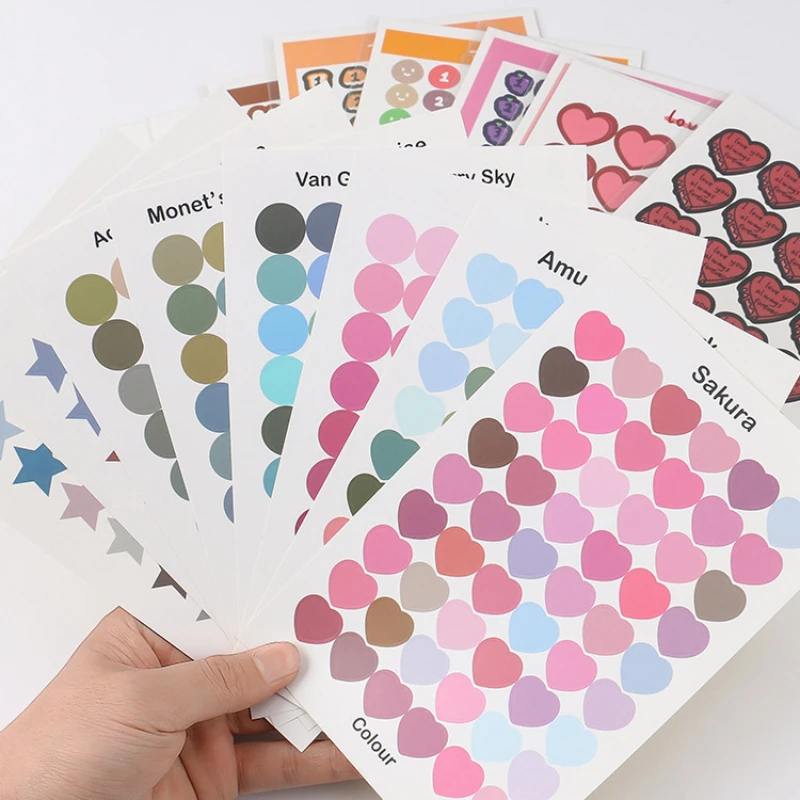 Ins style Morandi color decorative dot stickers earth color sealing stickers hand account Diy Scrapbooking Sticker