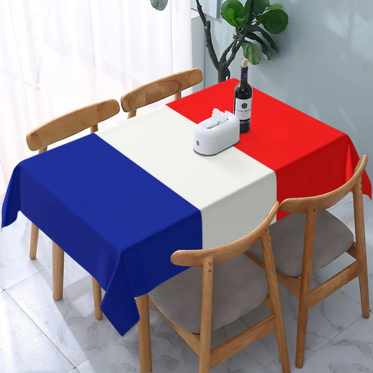

Rectangular Waterproof French Flag France Table Cover Elastic Fitted Table Cloth Backed Edge Tablecloth for Picnic
