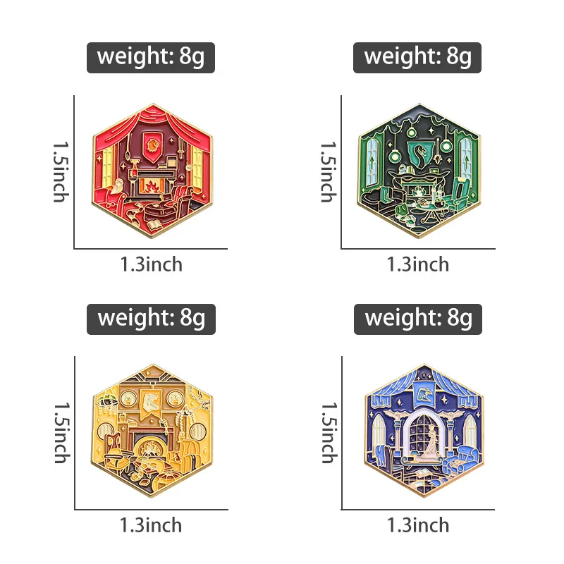 Cartoon Magie Schule Metall Brosche Haus Hexe Shop Koffer Schloss Lampe Zug Tier Tasse Kristall Ball Magie Abzeichen Punk Pins Geschenk – Detail 3