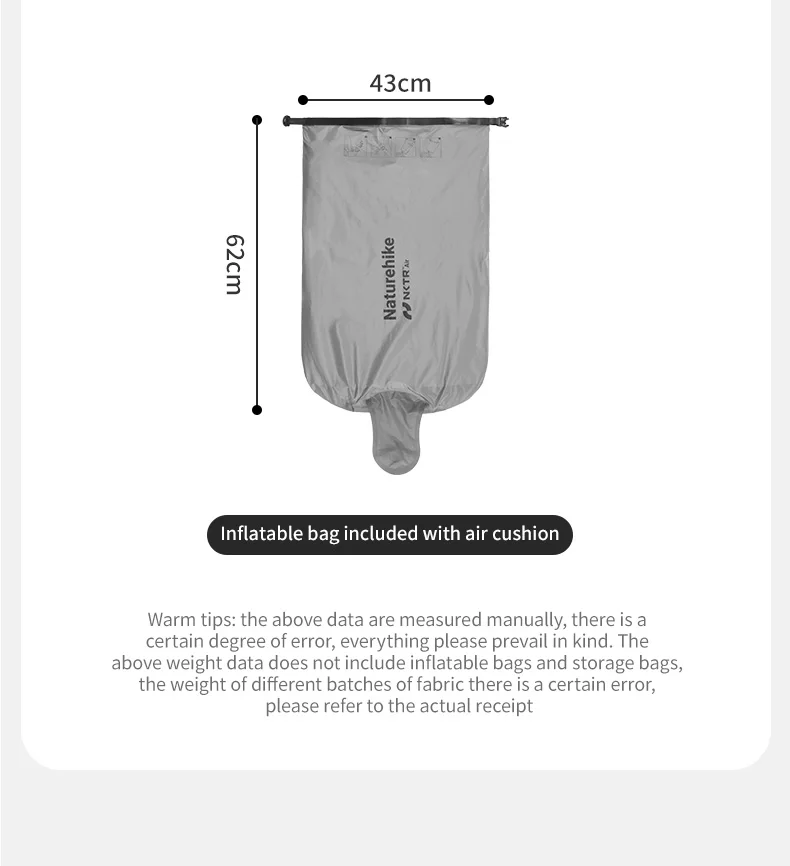 Naturehike Campingmatte R8,8 Hohe R-Wert-Matte Aufblasbare Isomatte Leichte Luftmatratze 20D Nylon TPU Strand Tragbare Matten – Detail 16