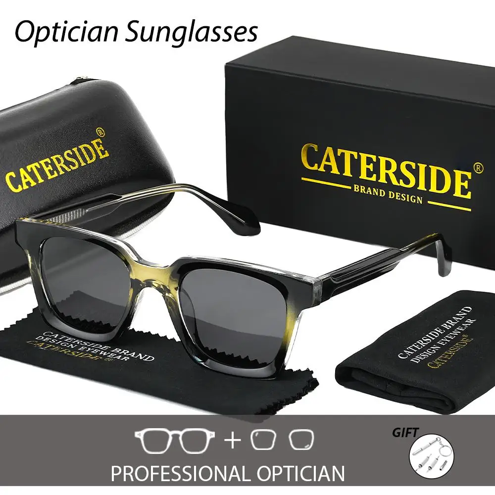 CATERSIDE Neue modische Sonnenbrille für Herren mit quadratischen Gläsern, optische Sonnenbrille für Damen, für Outdoor-Reisen, Fahren, Sommerbrille – Detail 1