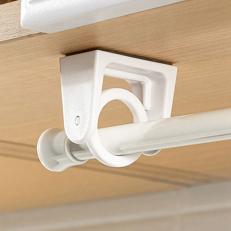 

Retractable Pole Fixator 360° Rotatable Pole Fixator Shower Curtain Rod Bracket For Non-Drilling Strong Adhesive Hooks Towel Rod
