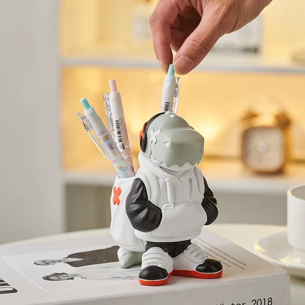 

Trend Statue Modern Decoration Home Dinosaur Pen Holder Sculptures & Figurines Fashion Room Decor Desk Accessories Birthday Gift