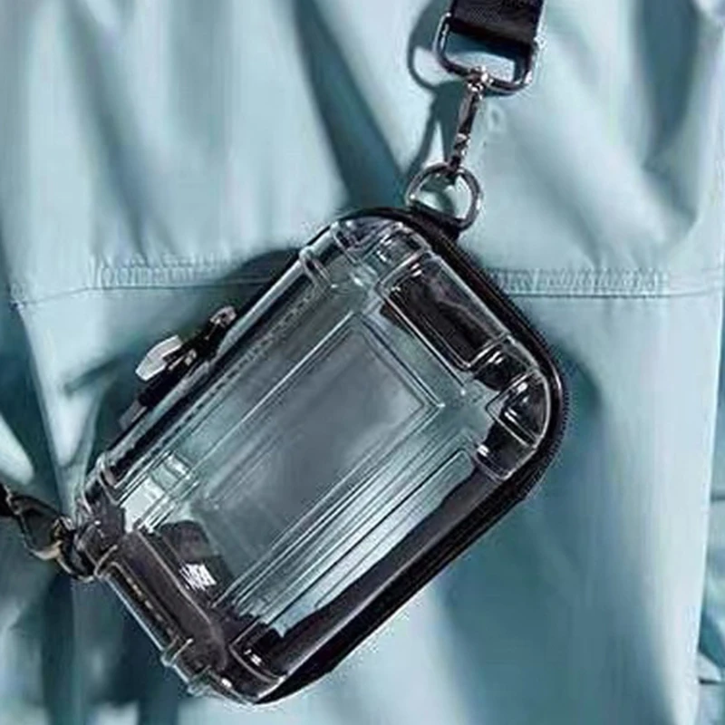 

Large Capacity Handbag Portable Transparent Shoulder Crossbody Bag PC Clear Waterproof Wash Bag Travel Shopping Storage Tote