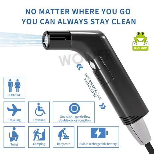2.5L Portable Electric Bidet Rechargeable Shataf Hand Bidet Butt Sprayer for Personal Hygiene Cleaning Travel Camping Bidet - Image 6