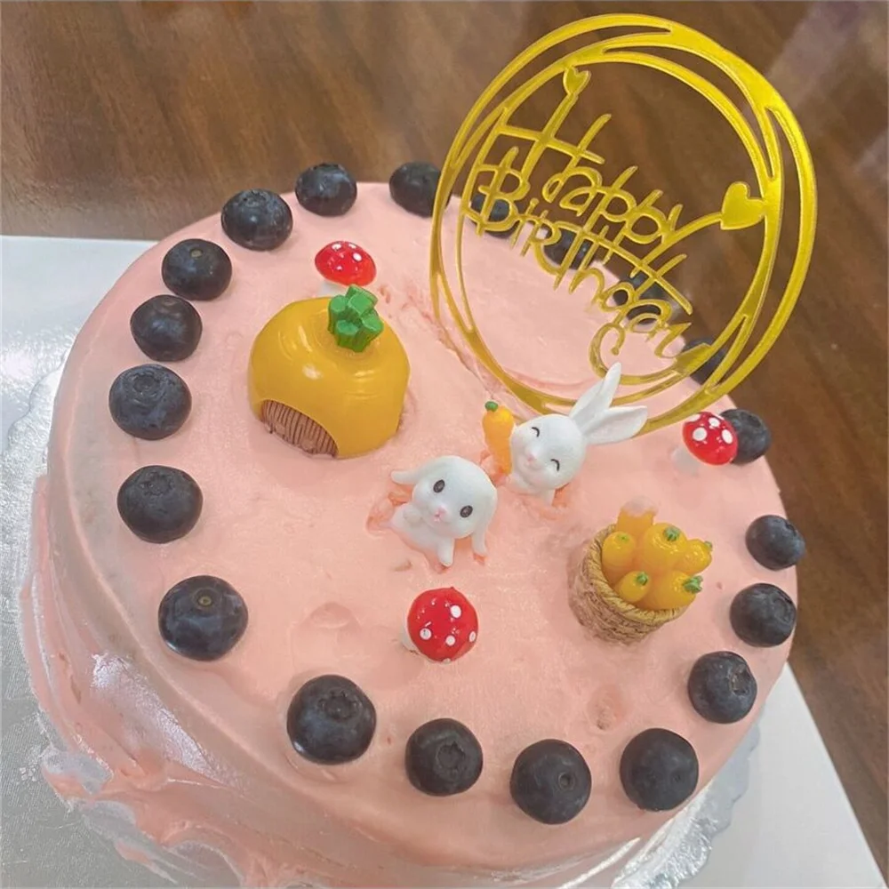 10 Stück Kunststoff Gittler Happy Birthday Cake Topper Bling Dekoration Schild Happy Birthday Cake Topper Mädchen Geburtstag Dessert Dekor – Detail 6