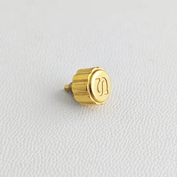 High - Quality Screw - in Case Replacement Watch Crown with Engraved 'S' and Crown Tube - NH35 NH36 (6 Gold)
