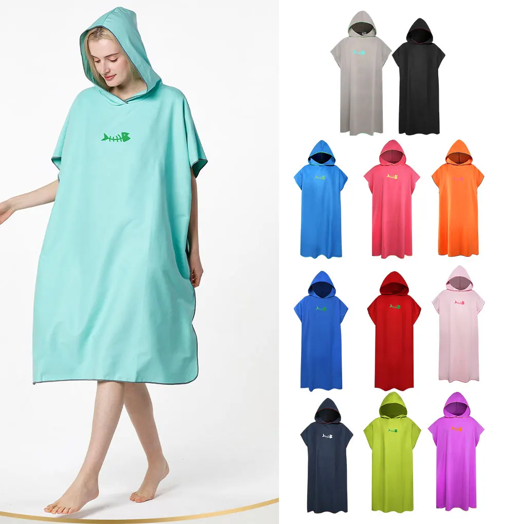 Hooded Towel Poncho Adult Towel Sleeveless Beach Portable Microfibre Wetsuit Quick Drying Super Soft for Surfers Swimmers kitchen hanging hand ball thickened sponge super absorbent hand towel quick drying bathroom cleaning rag towel