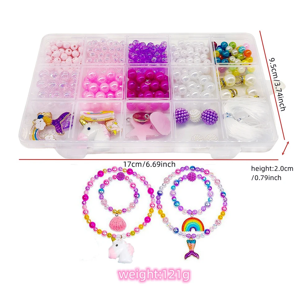 Zythrem 600 Pezzi Perline 8mm Gioielli di Collana e Braccialetti Colorate Perline per Bigiotteria Fai Da Te