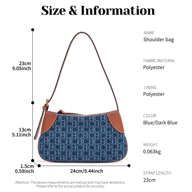 CHCH Women's Handbag 2025 Summer Cowboy Splicing Design Phone Bag Simple Commuter Underarm Bag Wallet 4