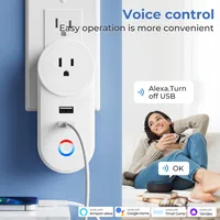 16A Tuya WiFi Smart Socket With 2 USB Charging Ports Outlet Adapter Smart Plug Works with Alexa Google Home EU US Brazil Chile - Image 3
