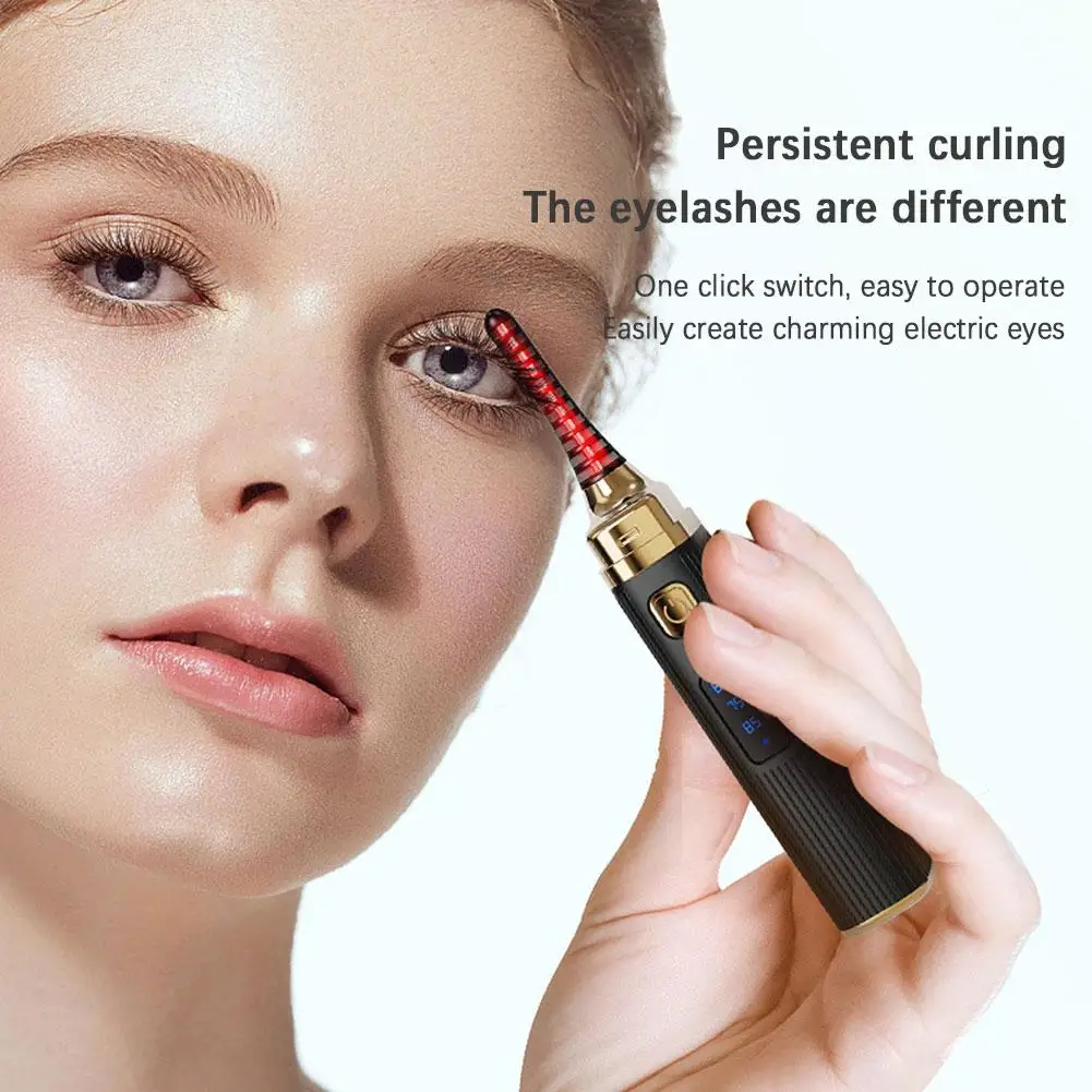 

Heating Eyelash Curler Long-lasting Electric Makeup Eyelashes Eyelash Lasting Heating Curler Quick Natural Long Adjustable T1h8