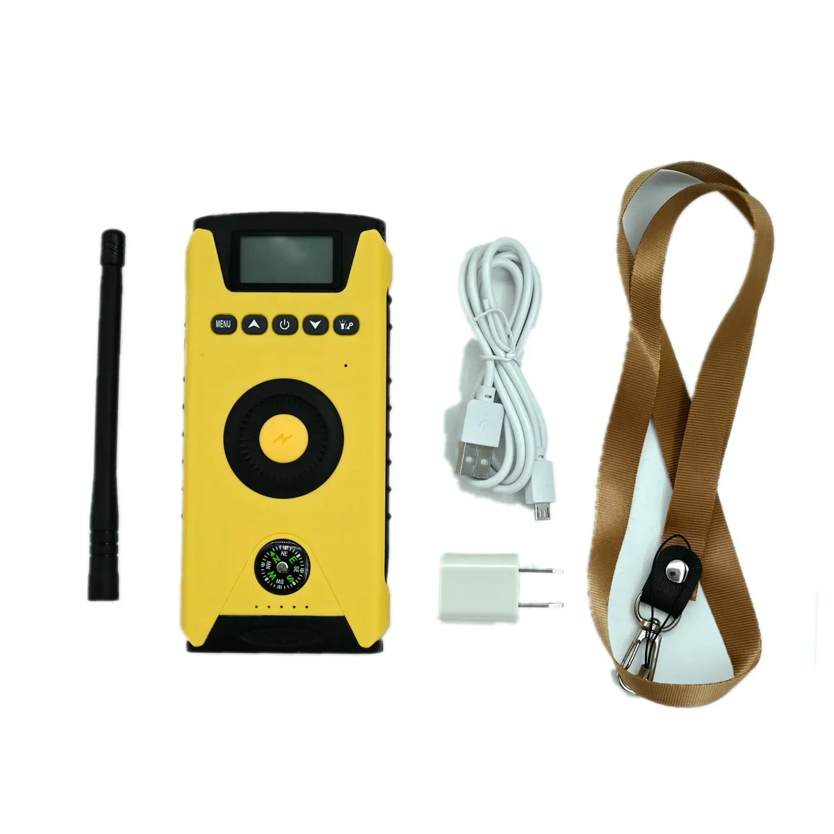 CY919 Handheld Walkie UHF Wireless Charge Solar Energy Power Bank Flashlight Compass FM Radio Outdoor Camping Interphone 6