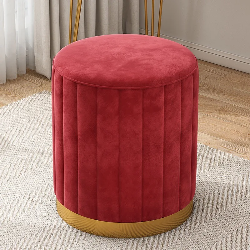 Taburete de escritorio para reposapiés, taburete otomano de terciopelo  suave, taburete alto acolchado plegable para vestidor de dormitorio -  AliExpress