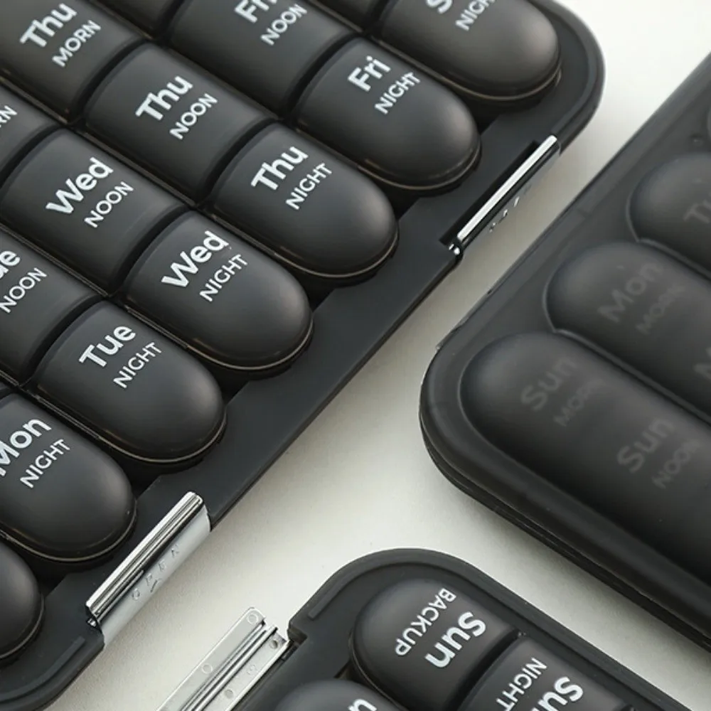 21/28 Grids 7-Day Pill Box Sealed Large Capacity Weekly Pill Organizer Daily Compartments Separate Container Travel Pill Case