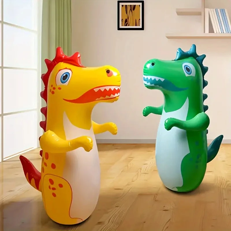 Children's Inflatable Tumbler Sandbag Dinosaur Themed Fitness Boxing Fight Training Stress Relief Toy Home Sandbag