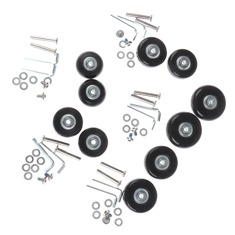 

1Set Luggage Wheel Suitcase Replacement Wheels Black with Screw 5Sizes Axles Repair Rubber Travel Luggage Wheel