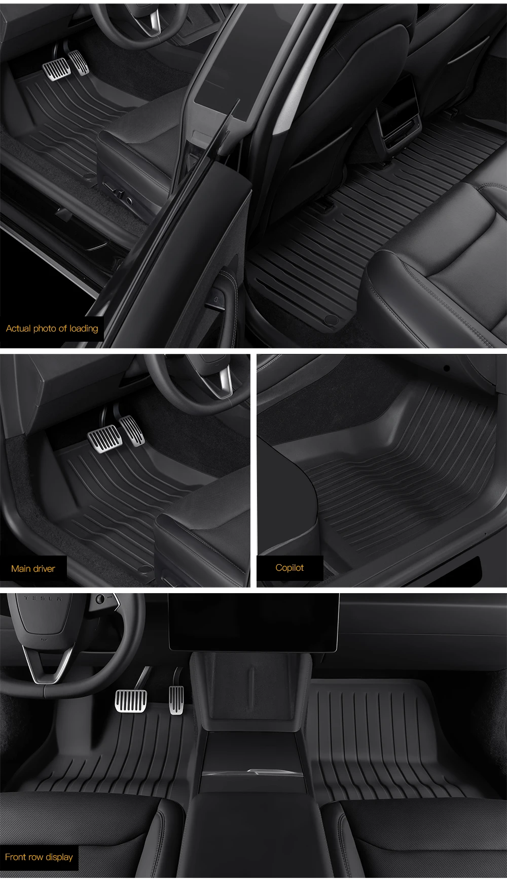 For Tesla Model 3 2021-2023 Model 3 Highland 2024 TPE Floor Mats Waterproof Lugg
