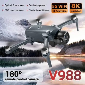 Drone Xiaomi NEW V988 con Schermo Grande da 5,6 Pollici, Telecomando, Fotocamera Professionale 4K 8K HD, WIFI 5G, Quadricottero RC Brushless
