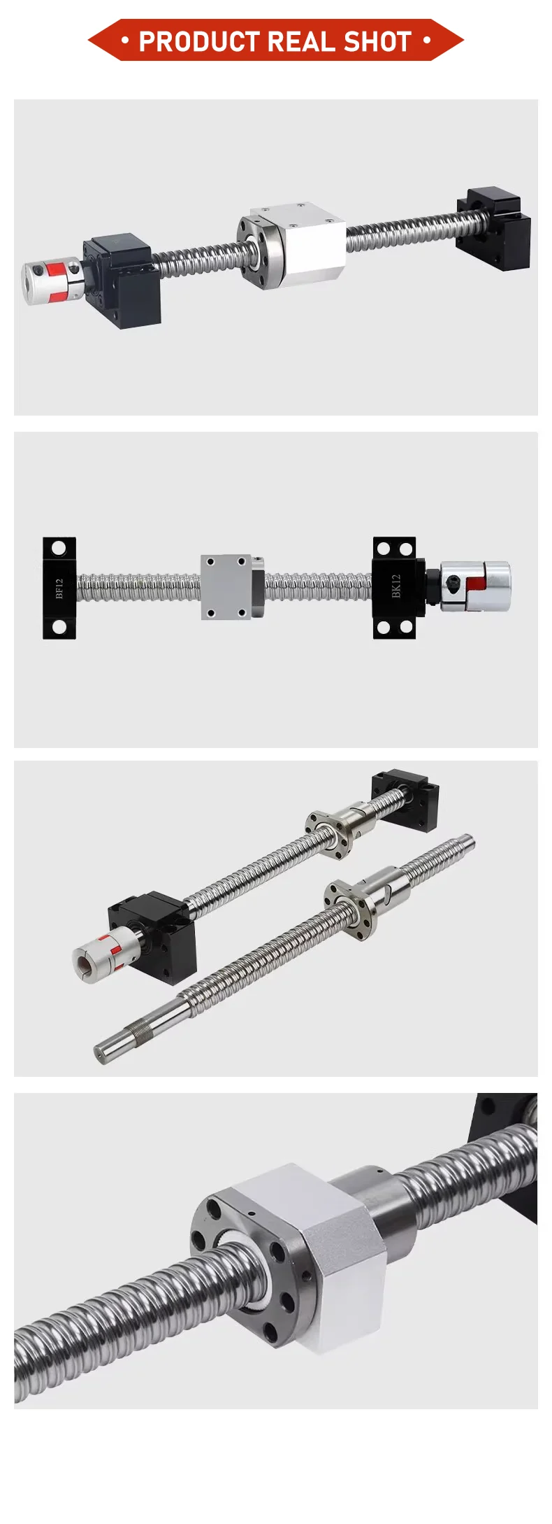SFU1604/1605/1610 Kugelumlaufspindel gerollt C7 mit bearbeitetem Ende 150–1150 mm + DSG16H-Gehäuse + BKBF/EKEF/FKFF12-Endhalterung + Kupplung D25L30 – Detail 14