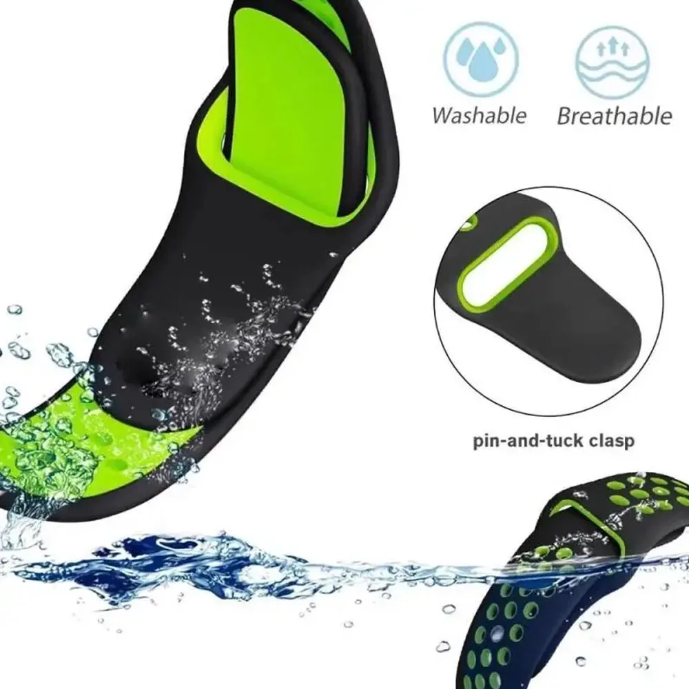 Two-Color Silicone Strap - 20/22mm Dual-Tone Band