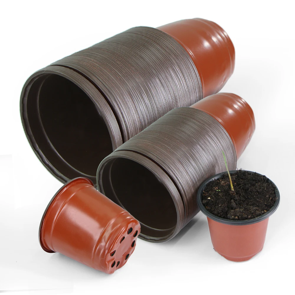 20PCS 9/10/11cm Garden Plastic Flowerpots Simple Nursery Cup Succulent Pot for Seed Breeding Flowers Plants Transplant Container nursery pots plastic flowerpot