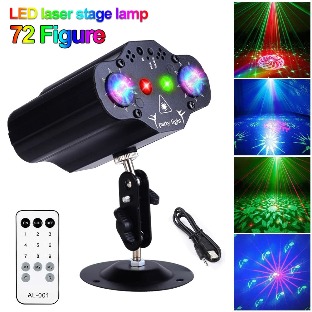 

Disco Stage DJ Party Laser Projector Disco Voice Activated Red Green Blue Strobe Lights Club Family Festival Christmas Lights