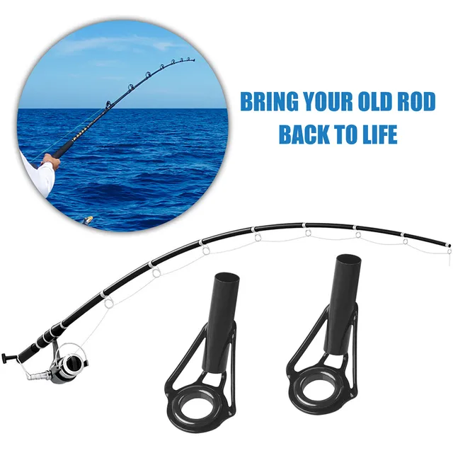 40 Pcs/Set Fishing Rod Guides Tip 8 Sizes Pole Repair Kit Line Rings Eyes  Set I8