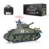 Heng Long 1/16 RC Tank 7.0 Plastic M4A3 Sherman RTR Model 3898 Barrel Recoil Battle Against Outdoor Toys for Boy TH17666-SMT7 3