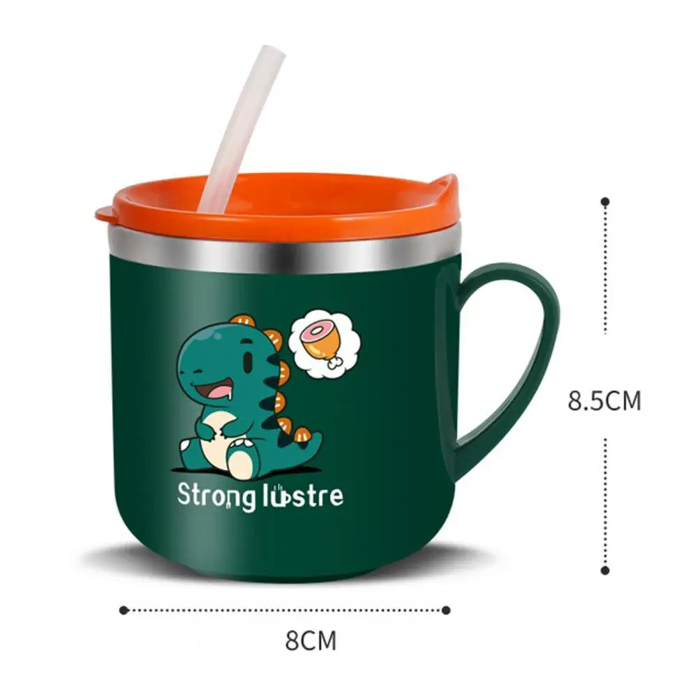 270ml Child Learn Drinking Cup Lovely Dinosaur Kid Sippy Cup Portable Drinking Straw Bottle Leak-proof Kids Feeder For Children