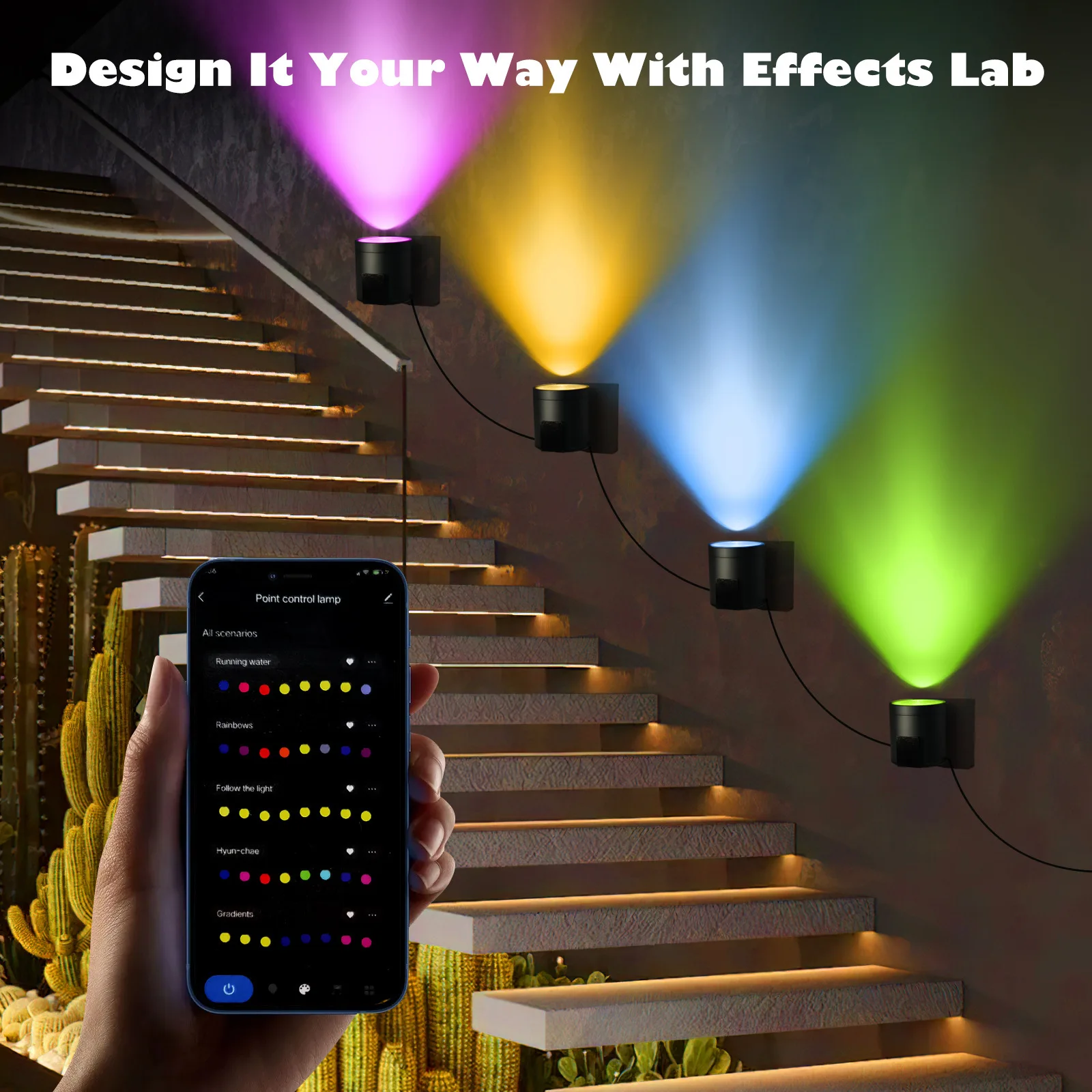

Настенные светильники в скандинавском стиле Smart Tuya с дистанционным управлением, подсветильник для лестницы, светильник Светка на Рождество, украшение для дома, спальни, шкафа, 2023