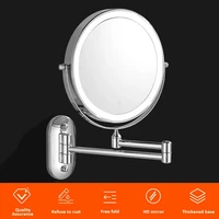 8-Inch Wall-Mounted Fill Light Makeup Double-Sided Bathroom Mirror With LED Color Temperature Control 3X/5X/7X/10X Magnified 1