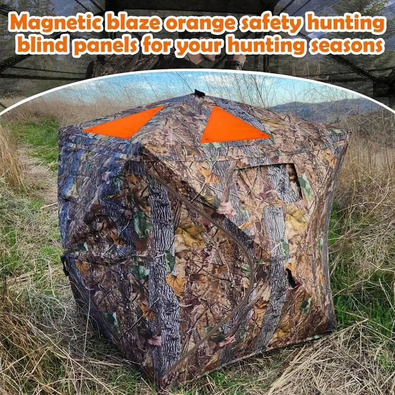 Hunting Safety Blind Panels Multifunctional Orange Safety Blind Cover Portable Hunting Supplies Panels Includes Carrying Bag For