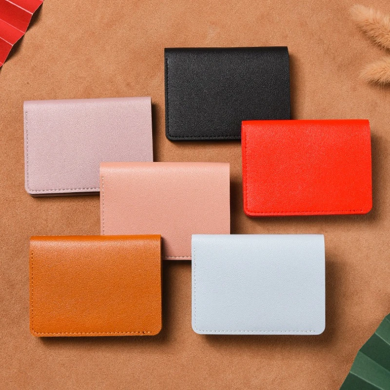 Compact Ultra-Slim PU Leather Card Holder Wallet