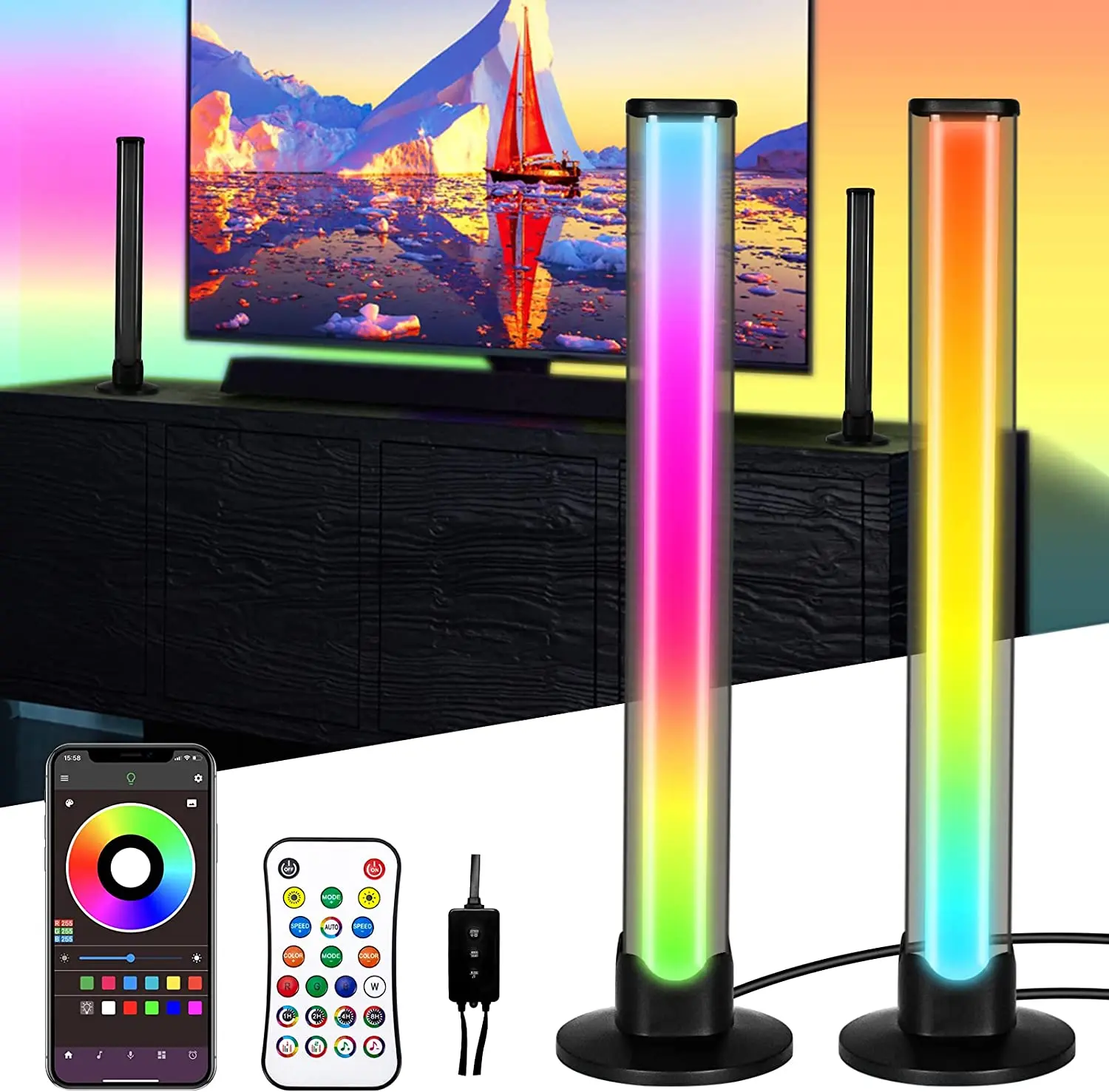 Sound Lights Pickup Led Light Usb Rgb Night Lamp Voice Activated Music  Rhythm Ambient Light App Control For Bedroom Bar Party - Night Lights -  AliExpress