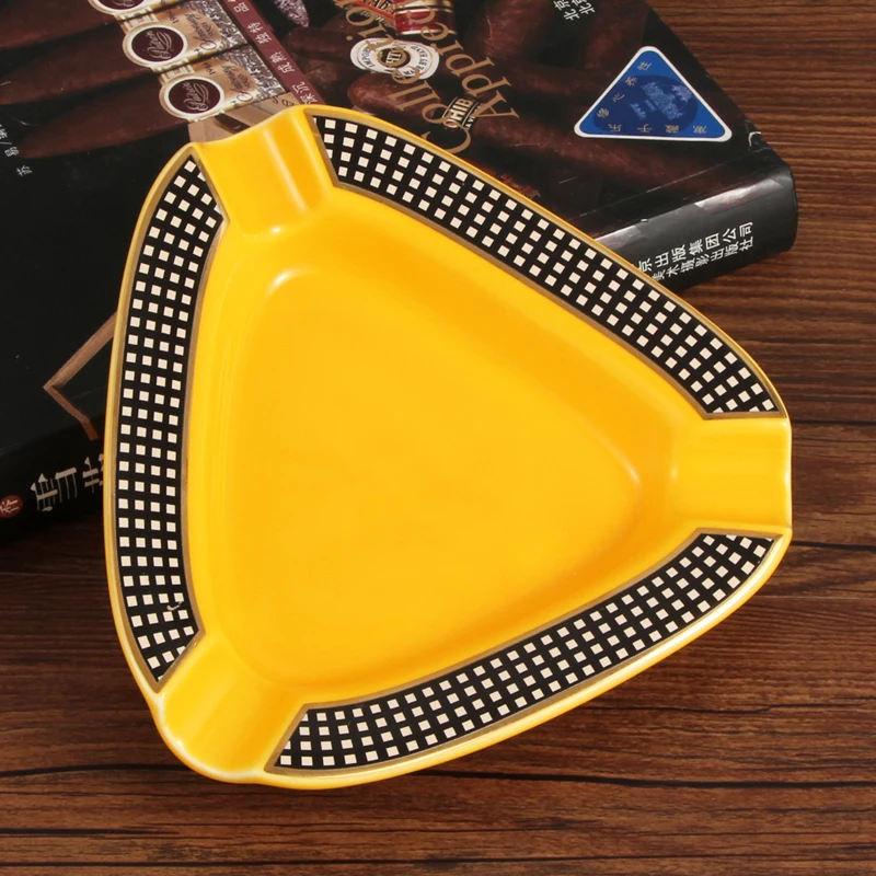 Portable Cigar Ashtray Home Ceramic Ashtray Luxury Tobacco 4 Rest Holder Cigar Ash Tray