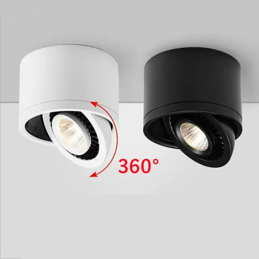 LED Recessed Downlight COB Dimmable 7W 12W 15W 20W 25W Surface Mounted LED Ceiling Lamps Spot Light 360 Degree Rotation Light