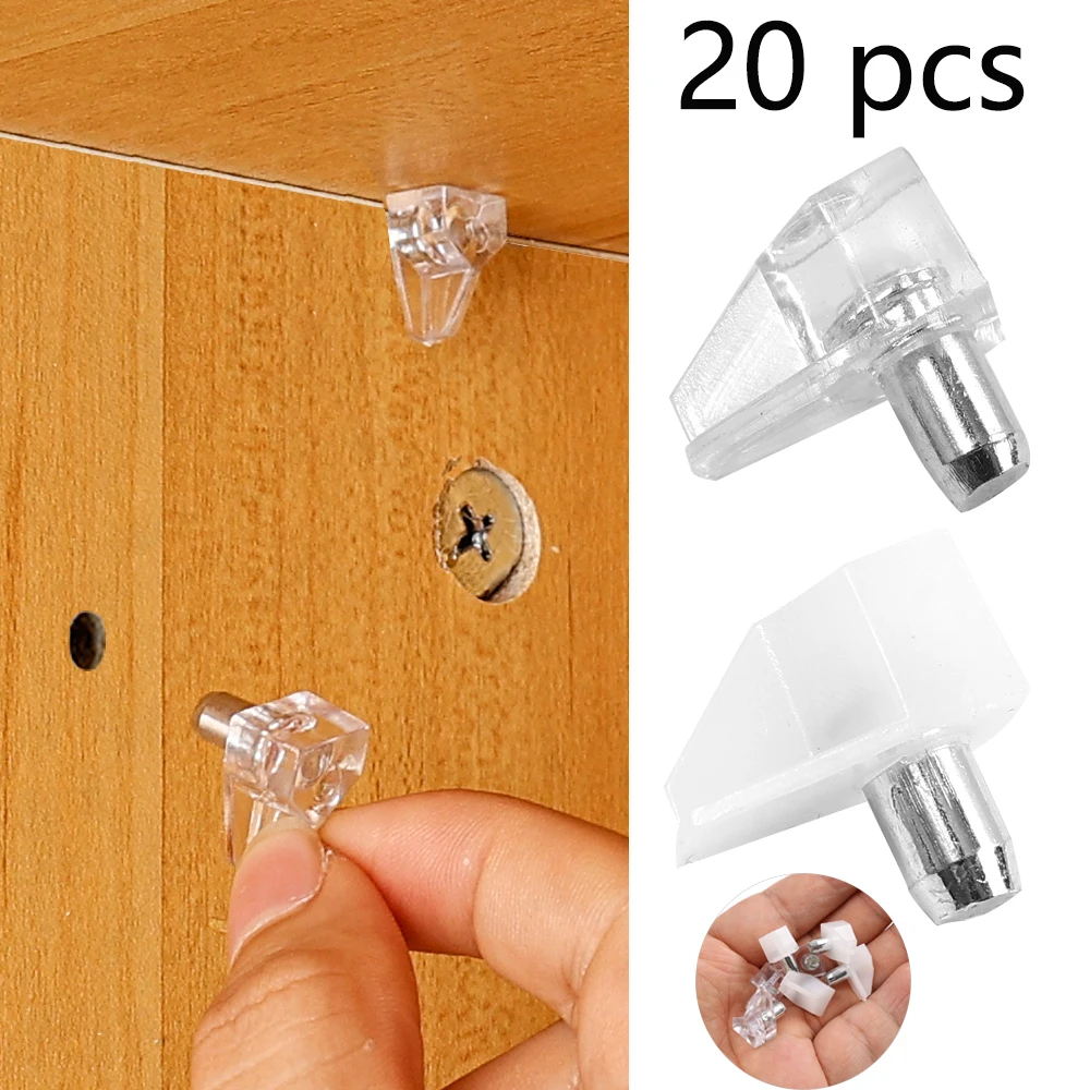 20pcs Transparent Shelf Studs Pegs Plastic Laminate Support