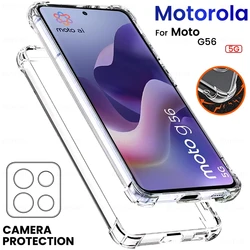 Clear Crystal Shockproof TPU Soft Case - Transparent Protective Cover - Motorola Moto G56 (Transparent)