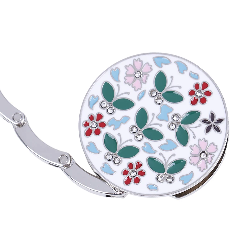 1pc Portable Metal Foldable Bag Purse Hook Handbag Hanger Diamond Folding Table Hook Table Hanger Desk Hooks 6